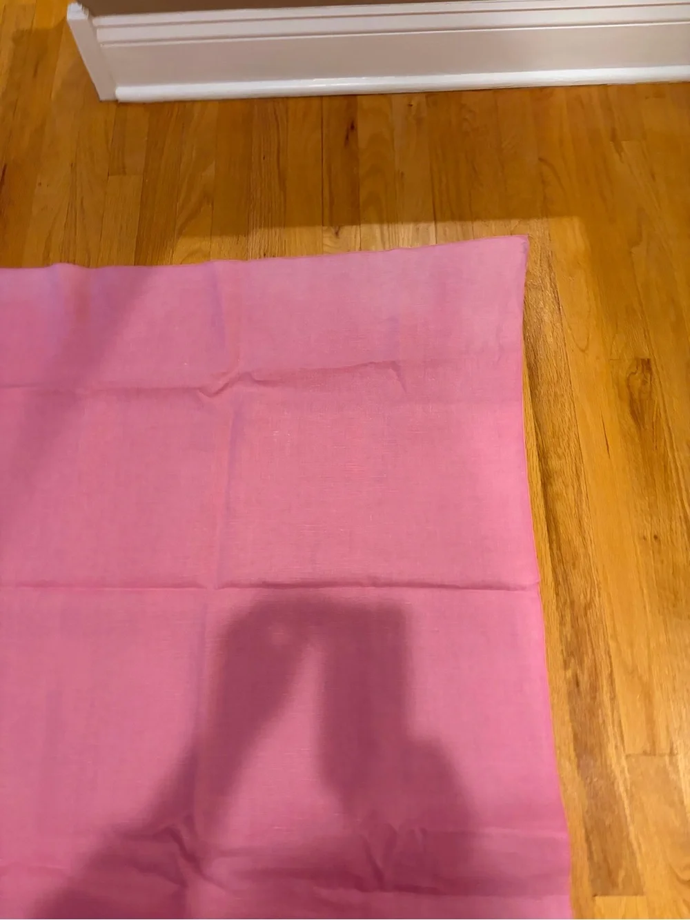 Soft Pink Linen tablecloth - Folded , approximately 86